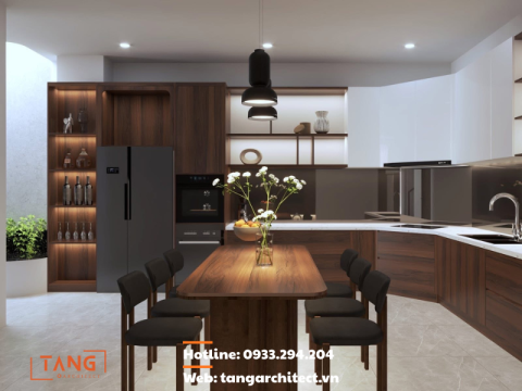 Thiết kế nội thất mộc mạc tone tối trung niên hiện đại sang trọng - Tạng Architect